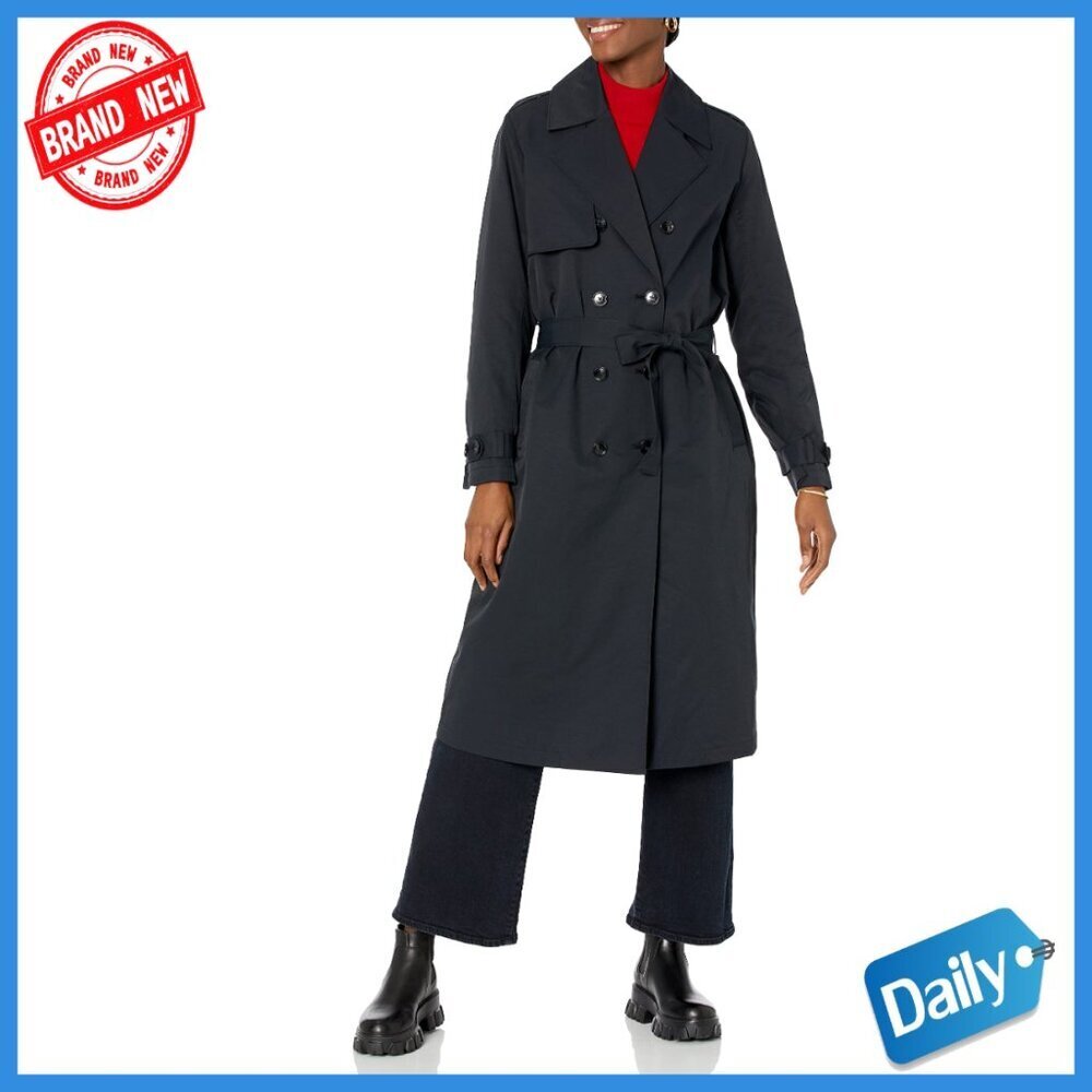 Sleeveless Trench Coat, Relaxed Fit, Cotton Nylon Blend, Long Length